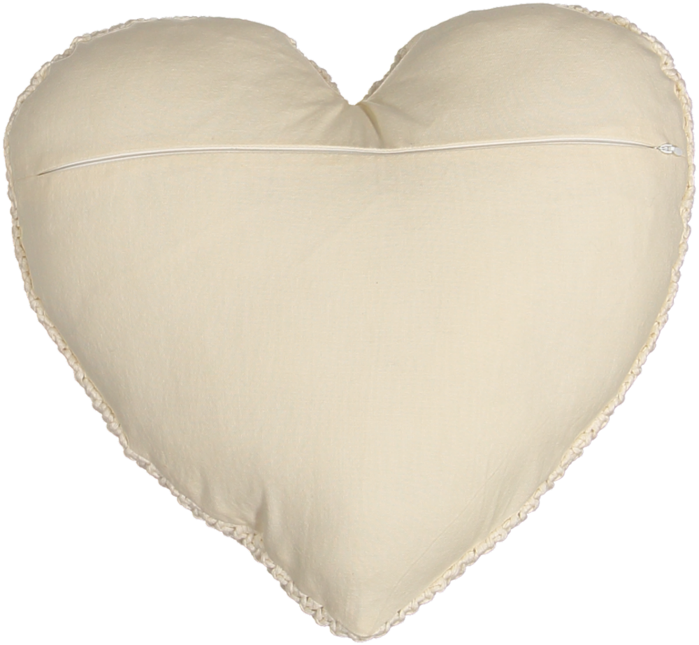 Heart Cushion-BL13-Ecru is