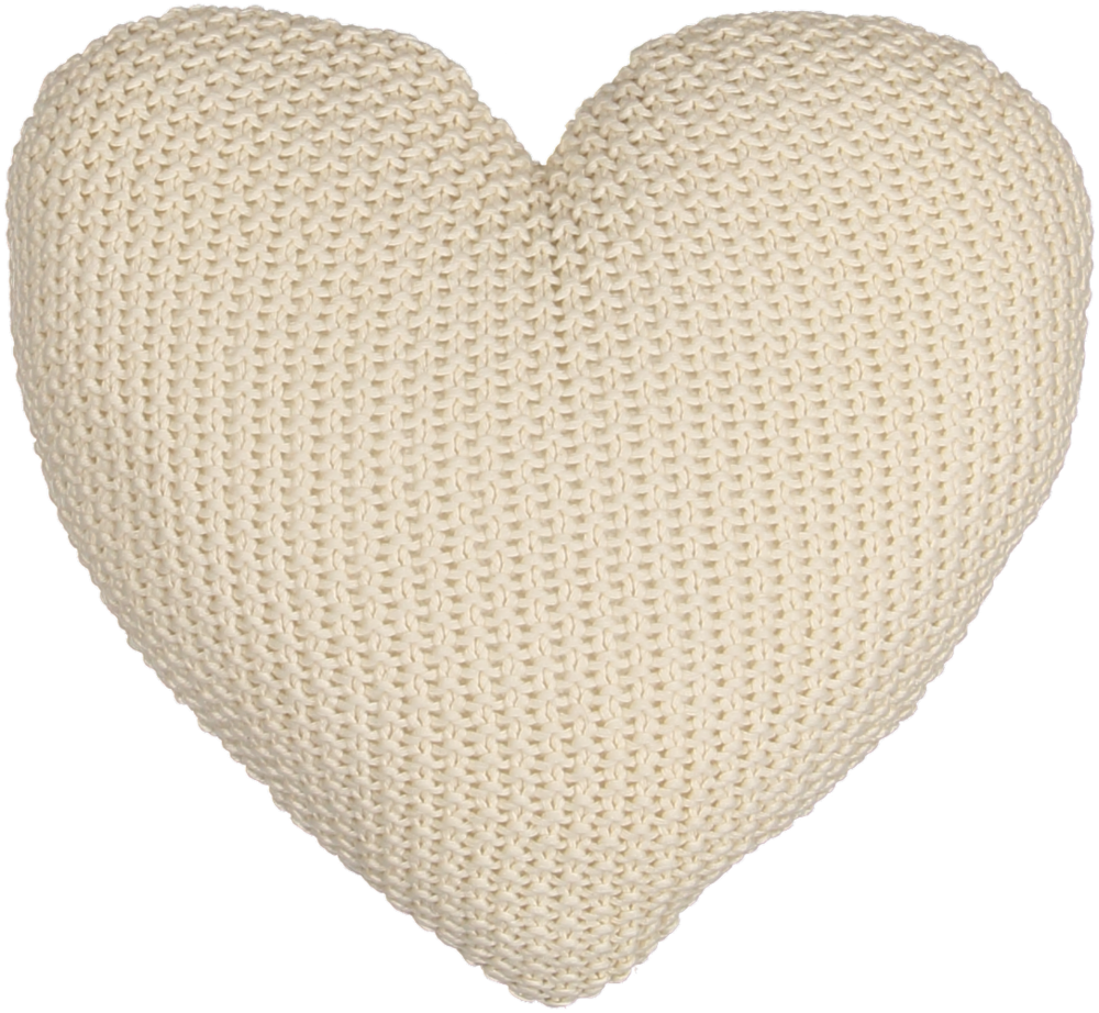 Heart Cushion-BL13-Ecru is